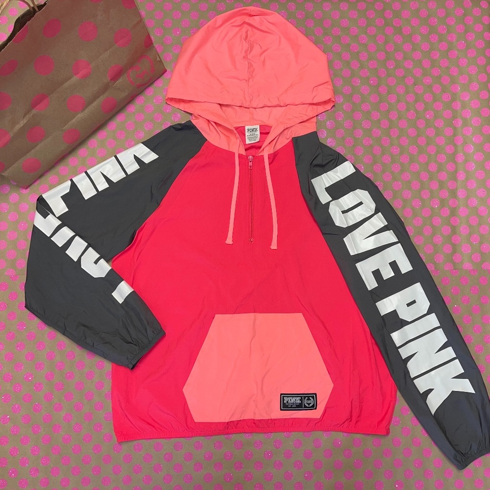 Victoria Secret PINK Half Zip Windbreaker Jacket